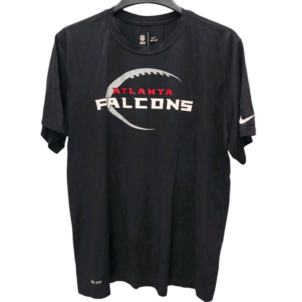 NFL Nike Atlanta Falcons Dri-fit T-shirt Tee Mens XL Black Swoosh Short Sleeve